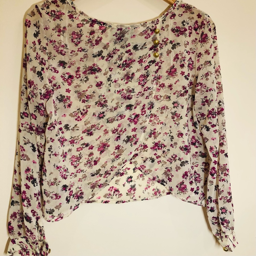 Cynthia Rowley Sheer Floral Blouse